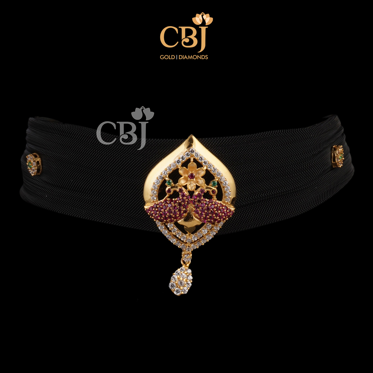 A floaty light weight designer choker adorned with CZ stones.