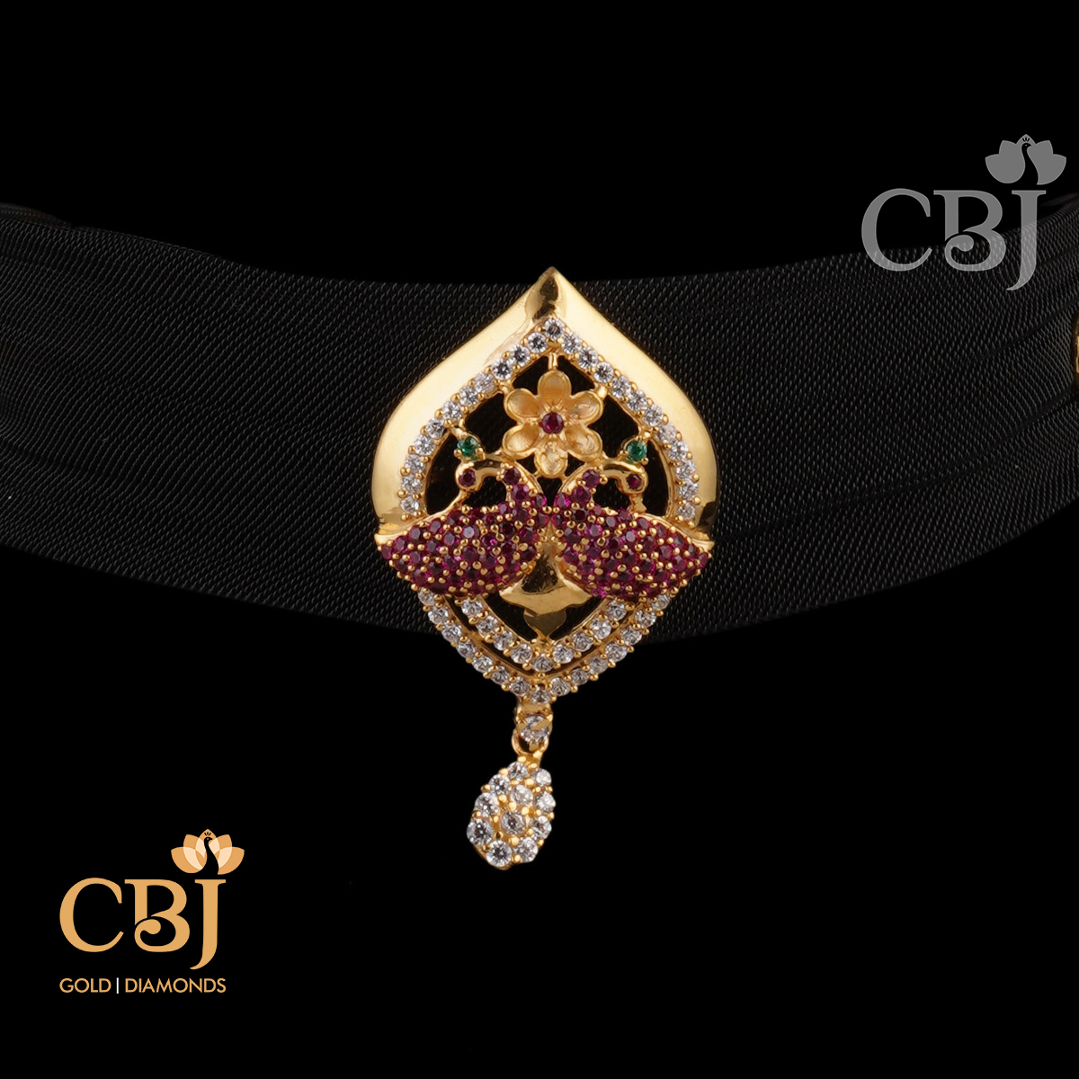 A floaty light weight designer choker adorned with CZ stones.