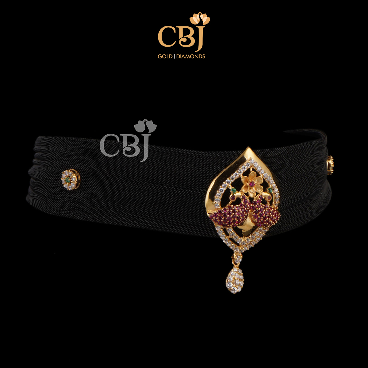 A floaty light weight designer choker adorned with CZ stones.