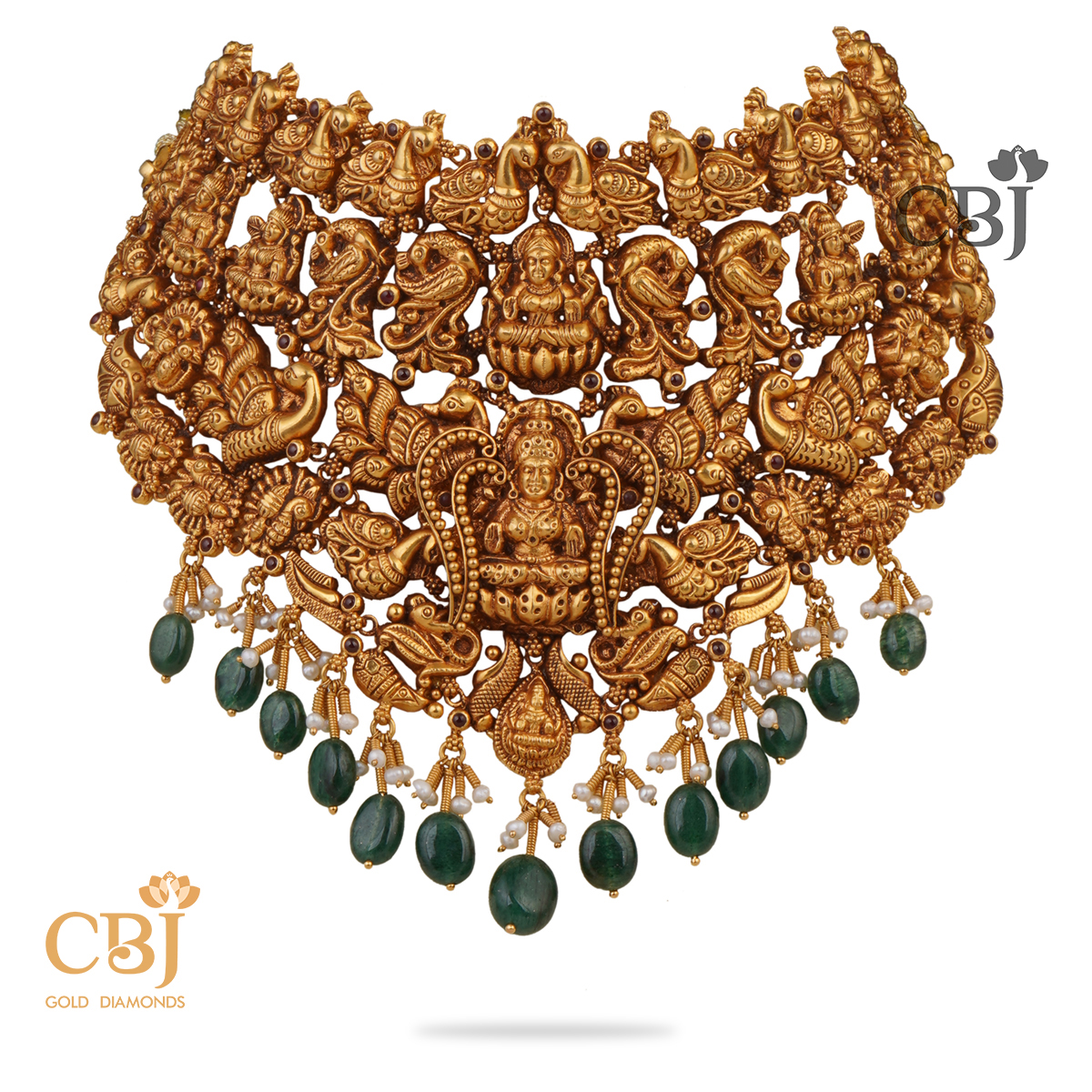 A grand bridal nakashi choker featuring 3 levels of design in an antique finish.