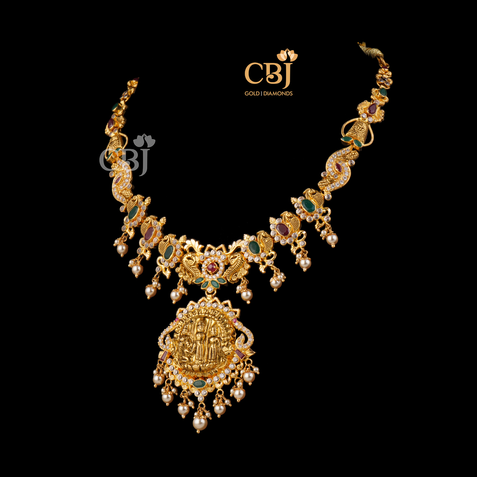 A traditional necklace featuring rubies