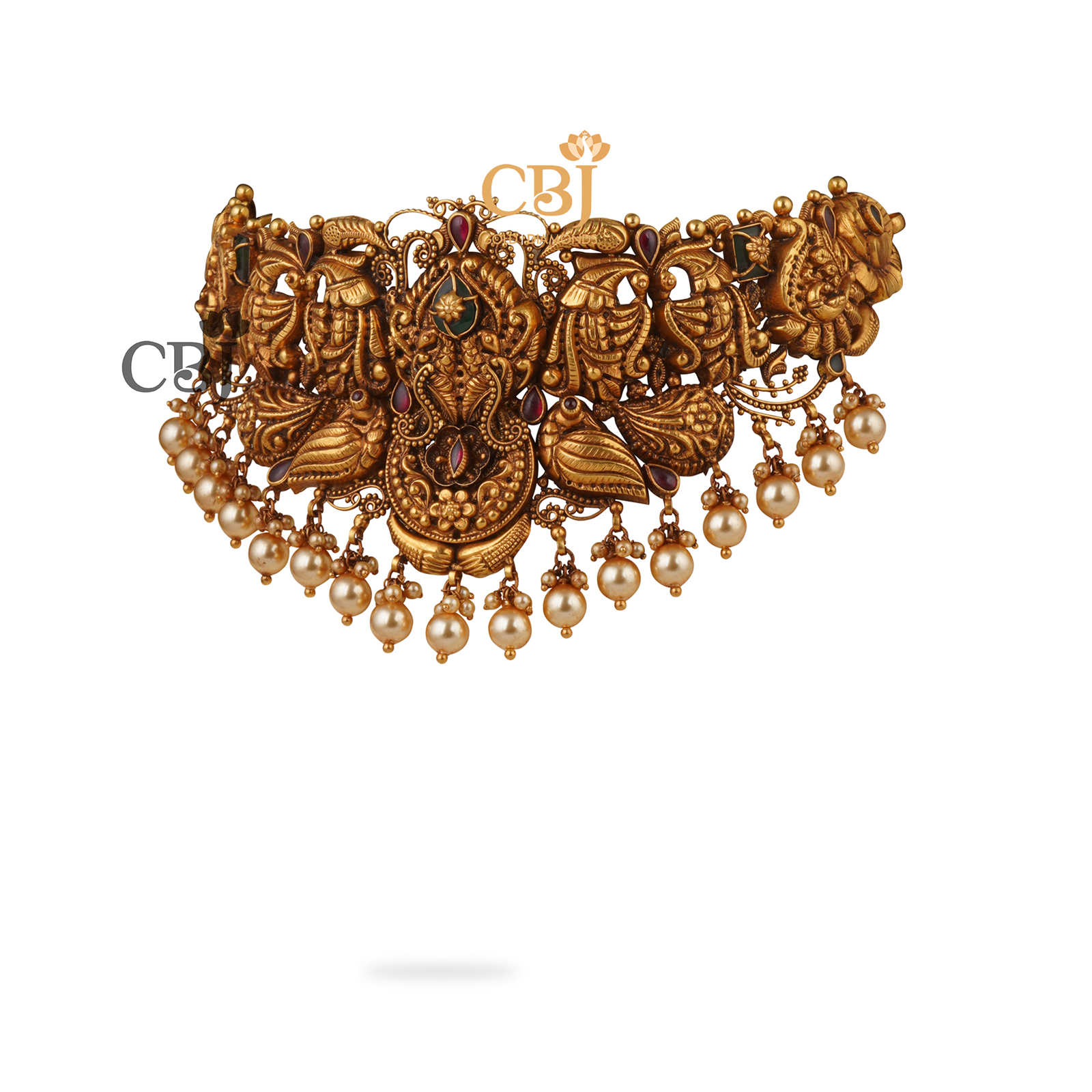 Antique nakashi choker decorated with finest pearls.