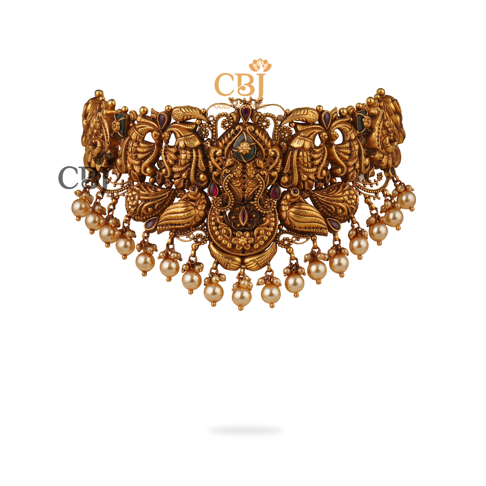 Antique nakashi choker decorated with finest pearls.