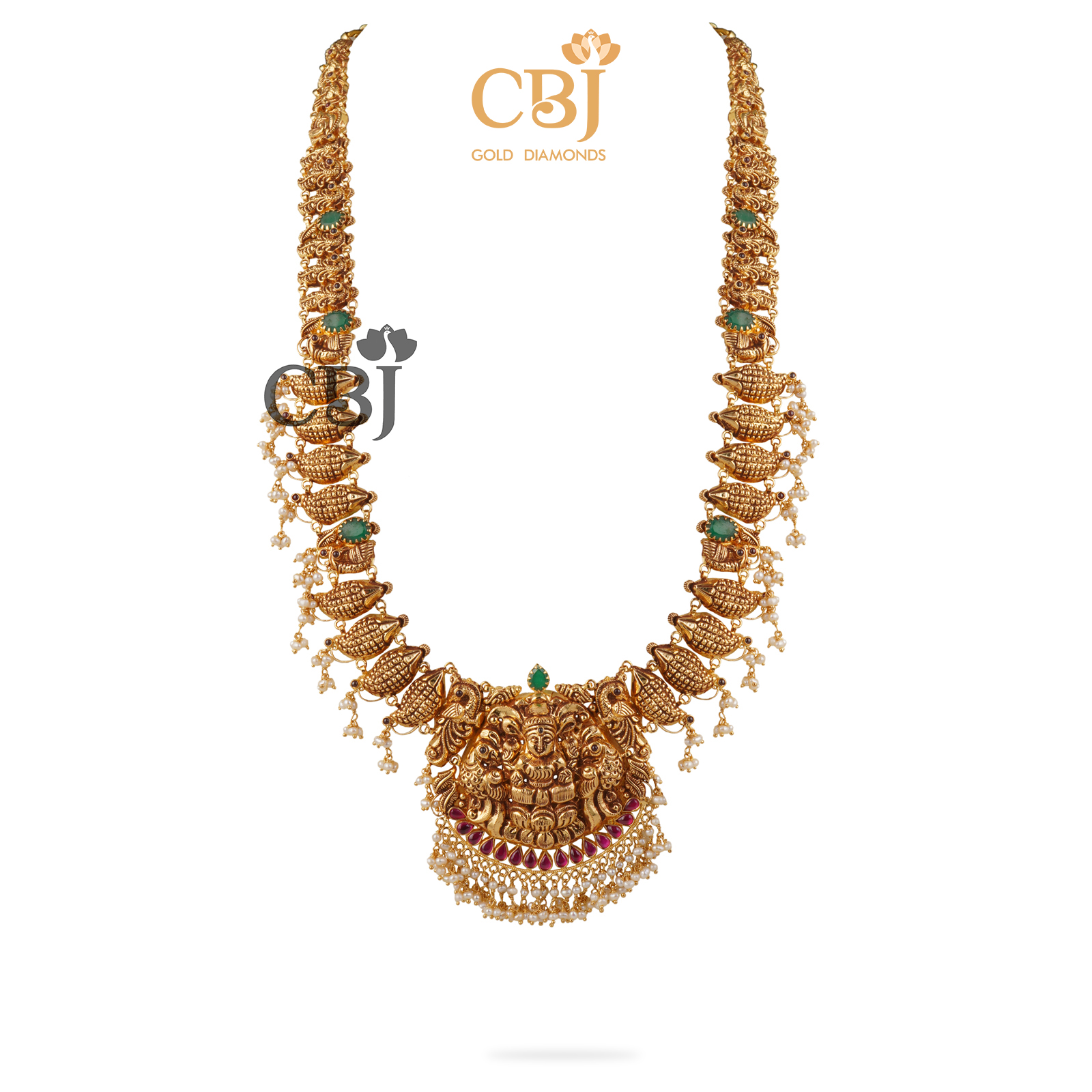 Light weight nakashi U-haram with hanging micro-pearls.