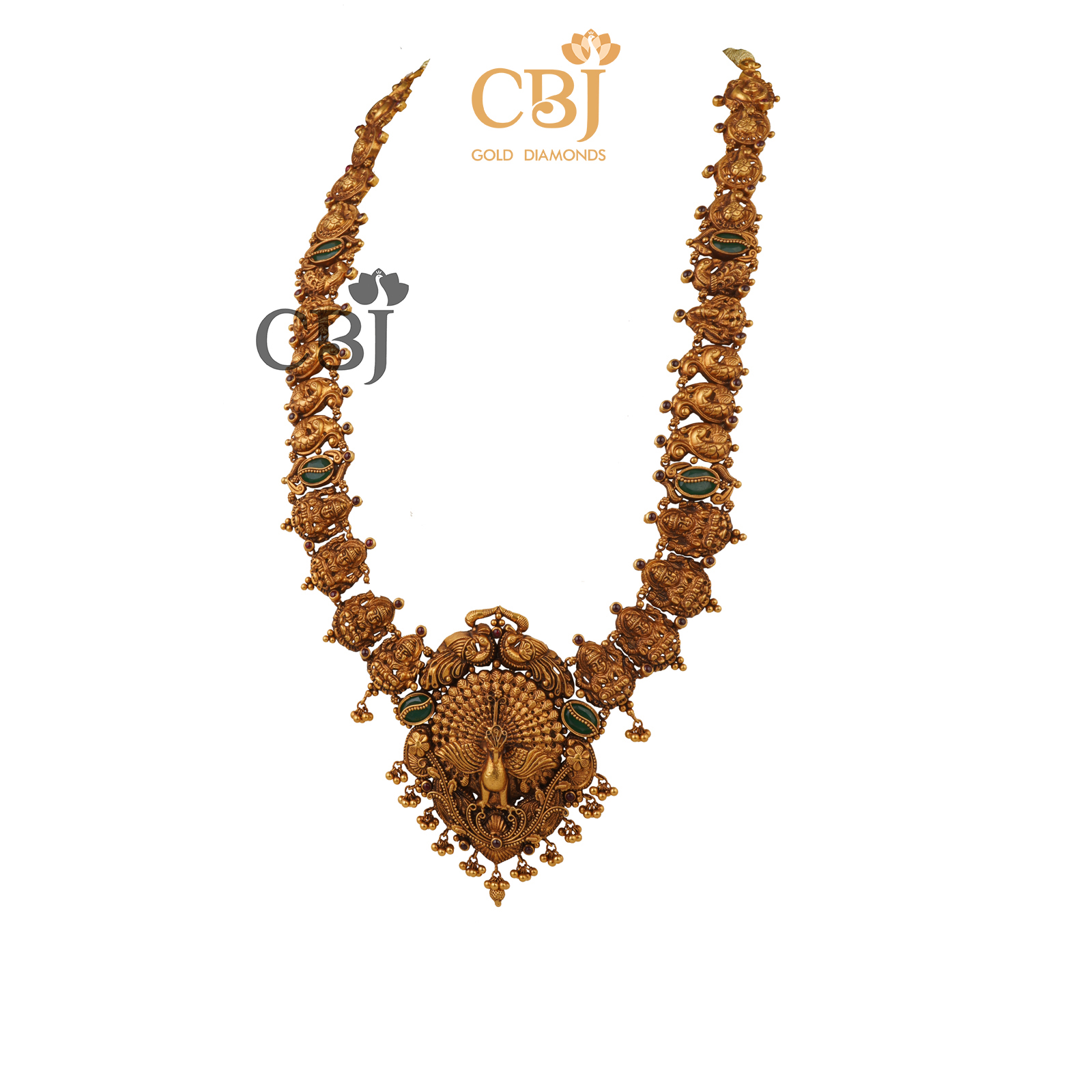 A glorious marvel at design featuring stunning peacock motifs in trademark antique deep nakas finish.