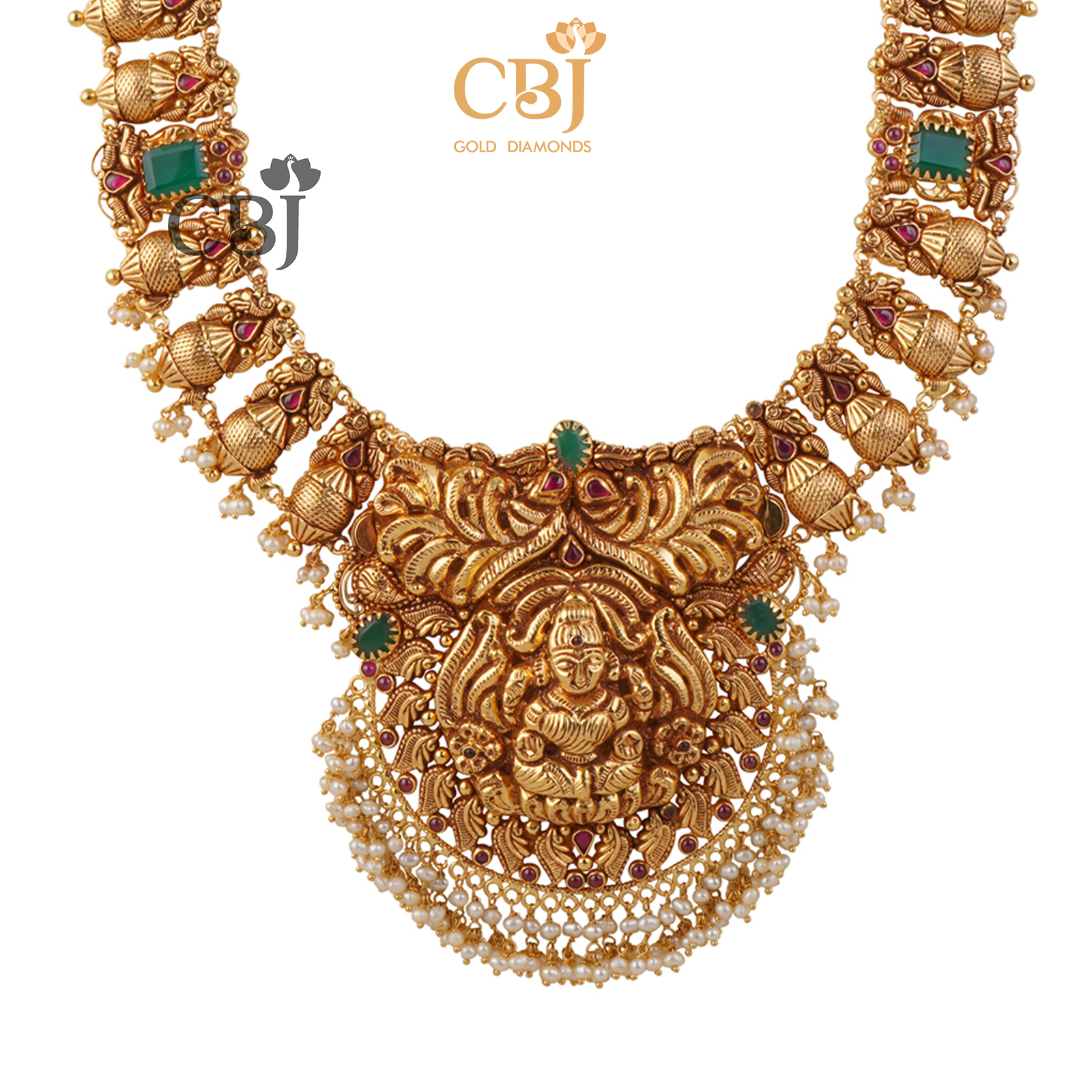 A unique U-haram with micro-pearls and emeralds.