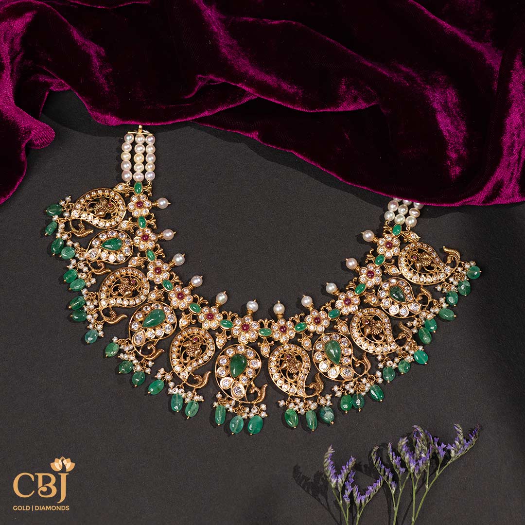 Experience the beauty of our CZ Pachi Mango necklace