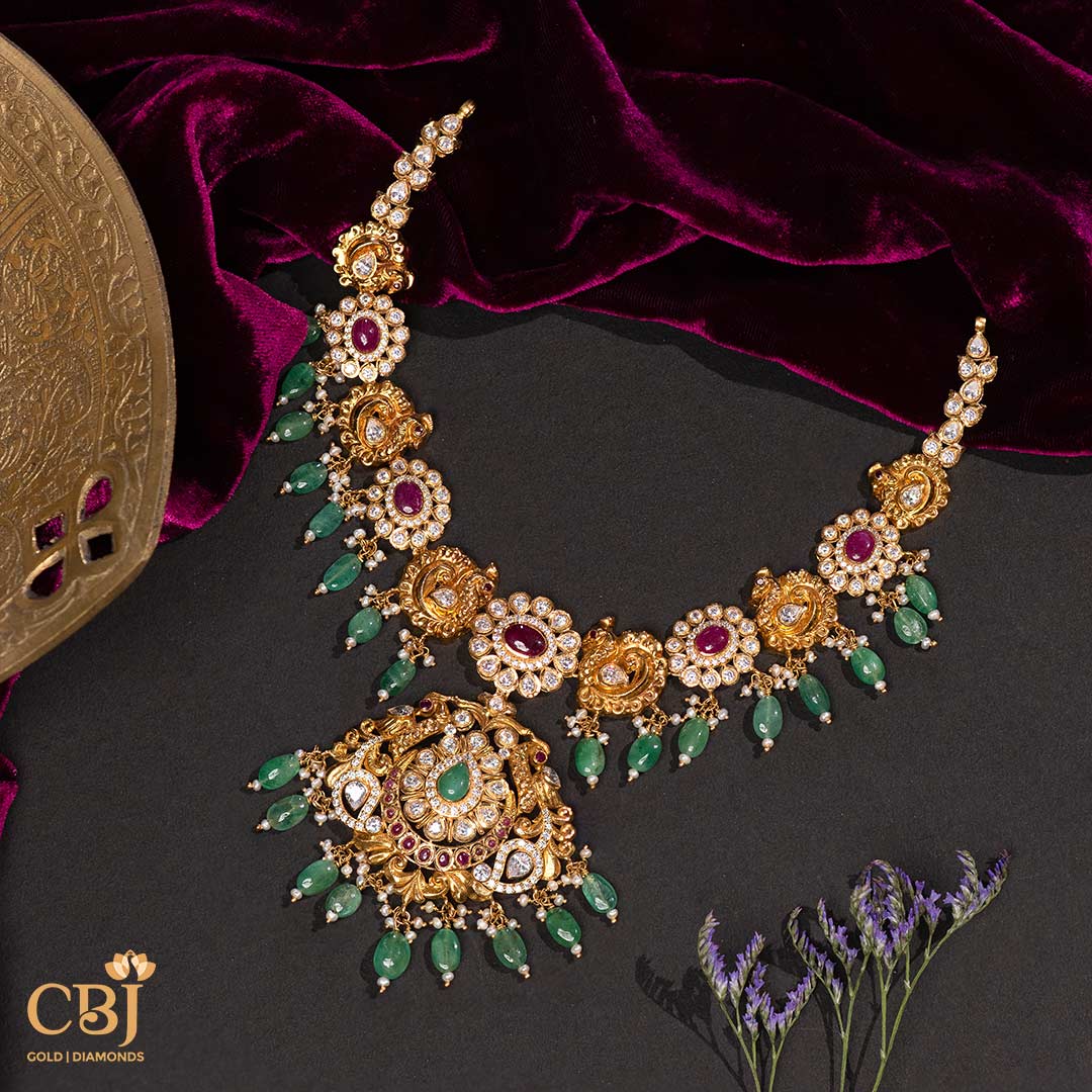 Step into the world of enchanting craftsmanship and opulence with this stunning short necklace featuring CZs