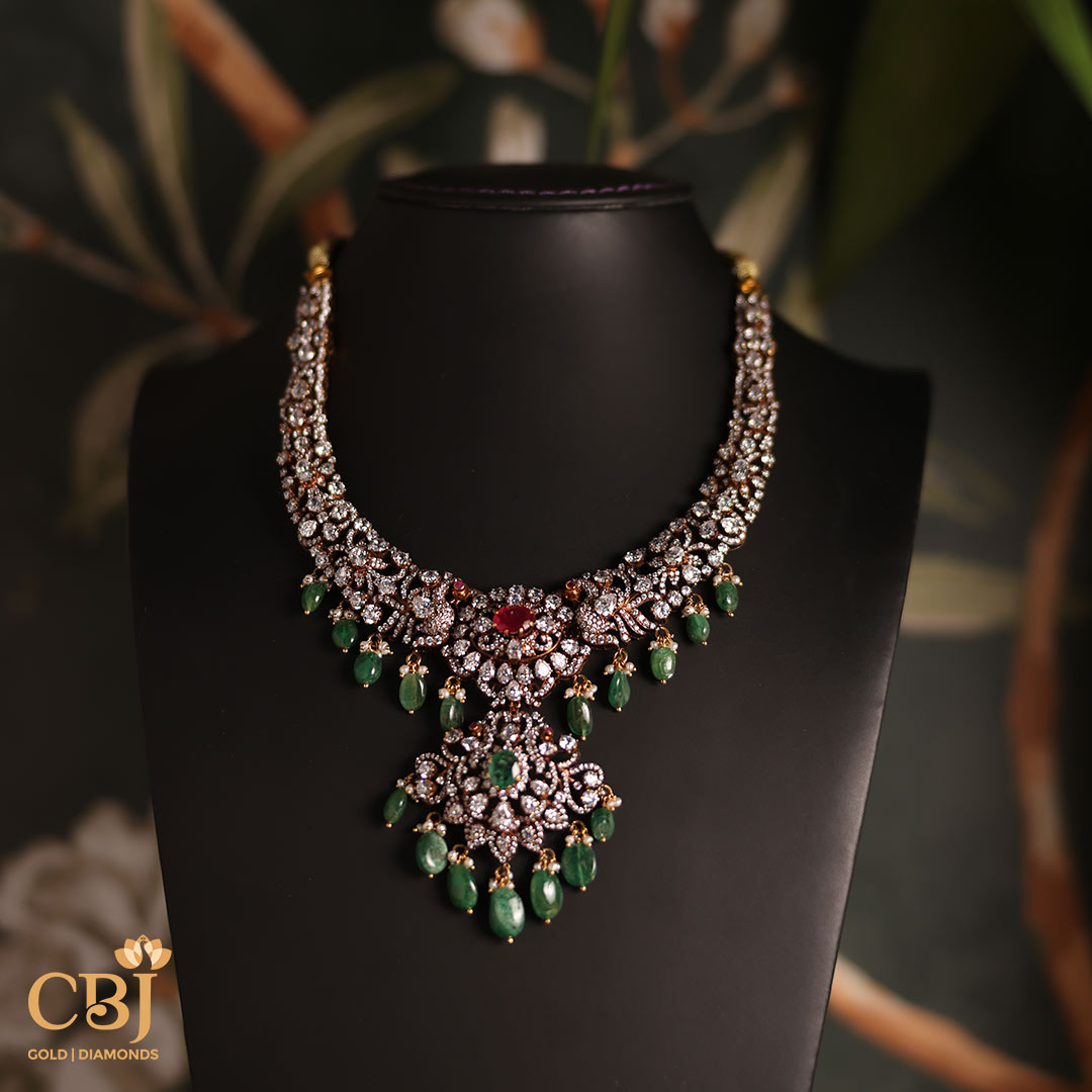 Enhance your style and make heads turn with this regal Victorian necklace featuring CZs