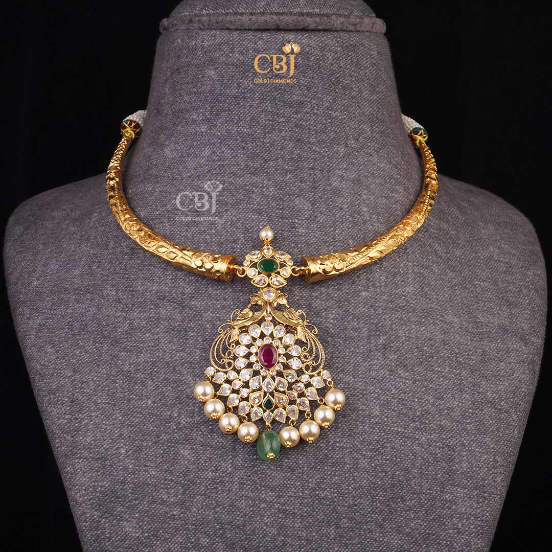 40+ gold kante necklaces designs for this pongal festival