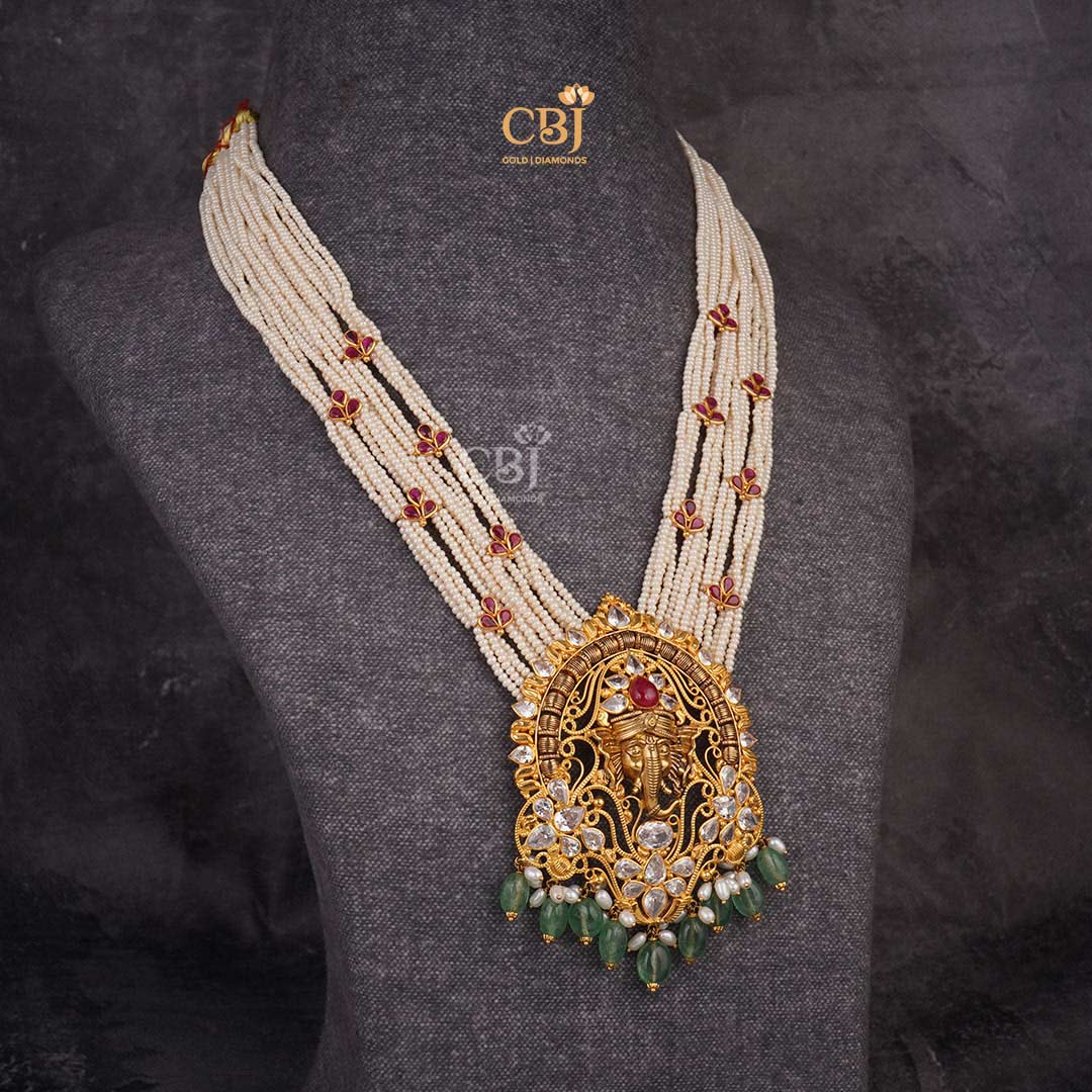 Ganesha's Grace: Channel the Divine Energy with an Ultra-Lightweight Long Beads Haar