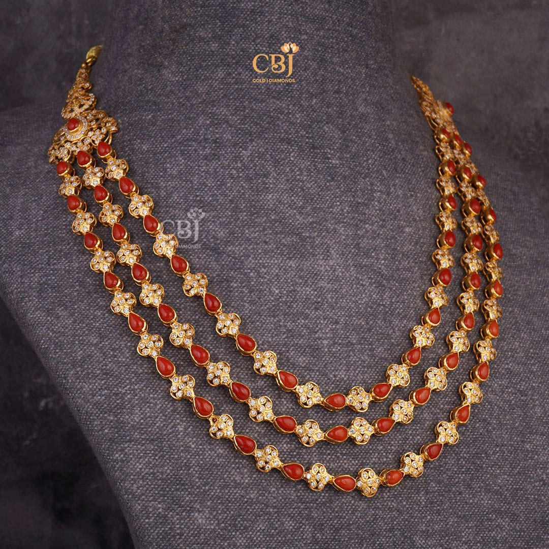 Coral Charisma: Embrace Your Bold Side with a 3-Step CZ Necklace