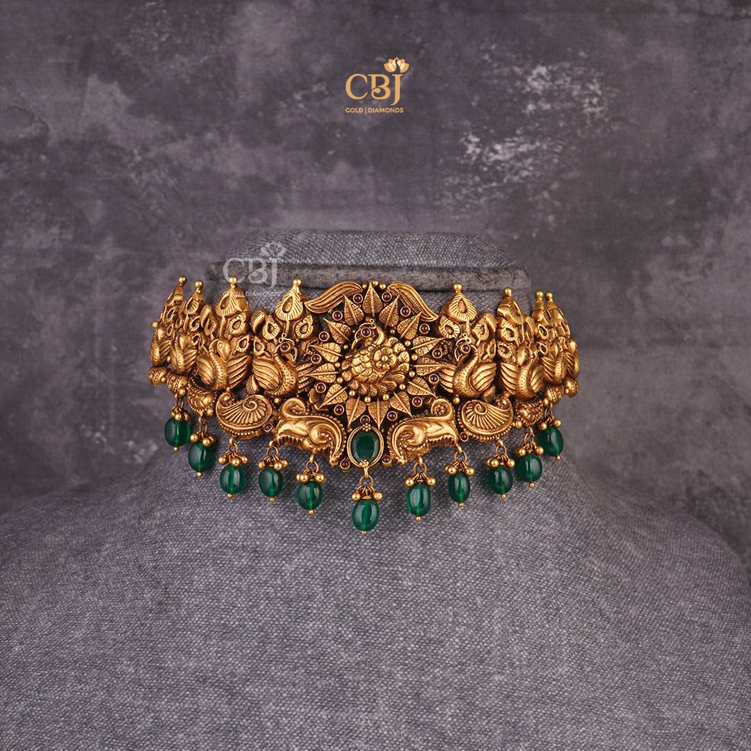 Enchanting Swan Symphony: Unveil Your Sparkling Style with an Antique Nakashi Choker, Showcasing Swan Motifs