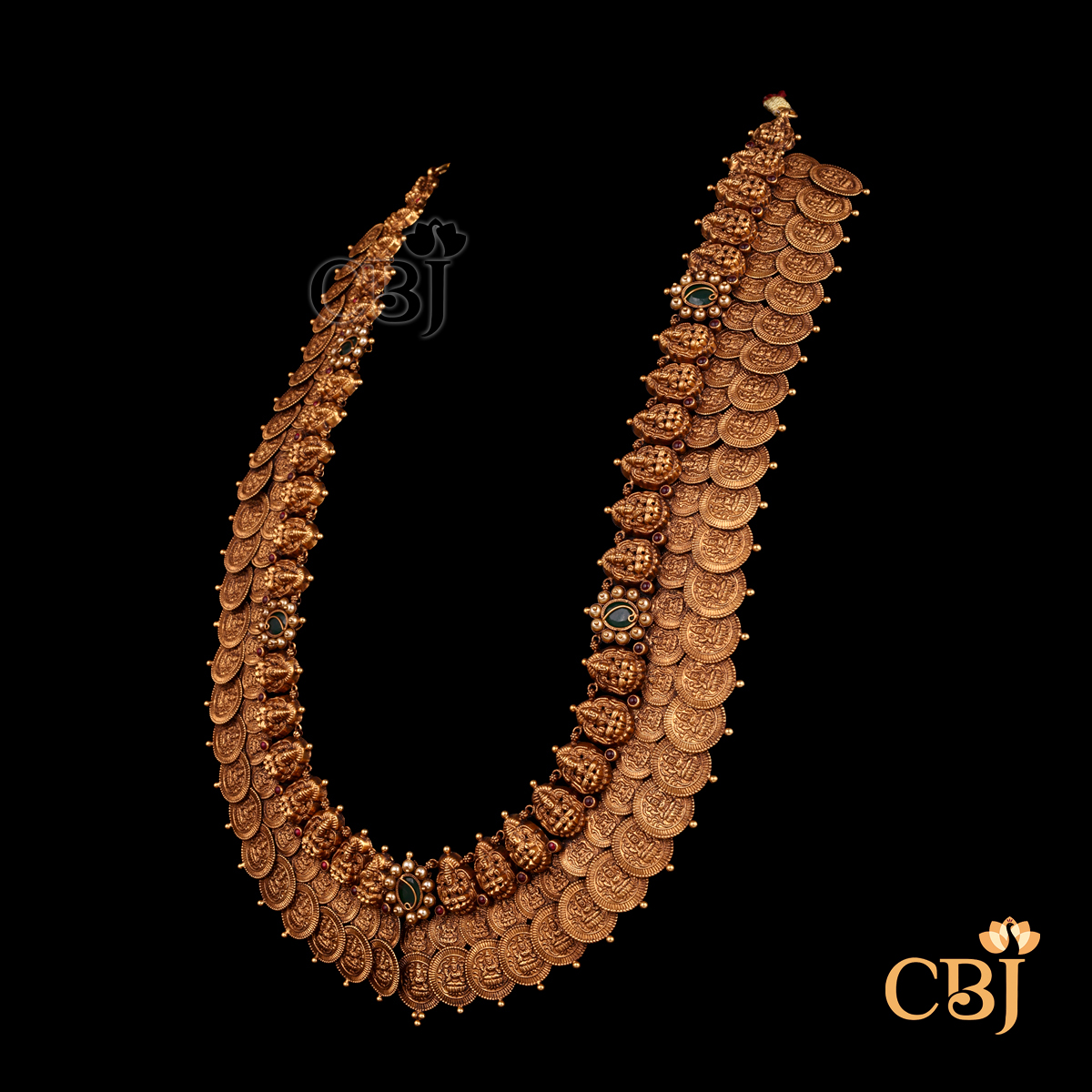 22K gold Kasu Royal Heritage heavy kasulamala with traditional coin motifs