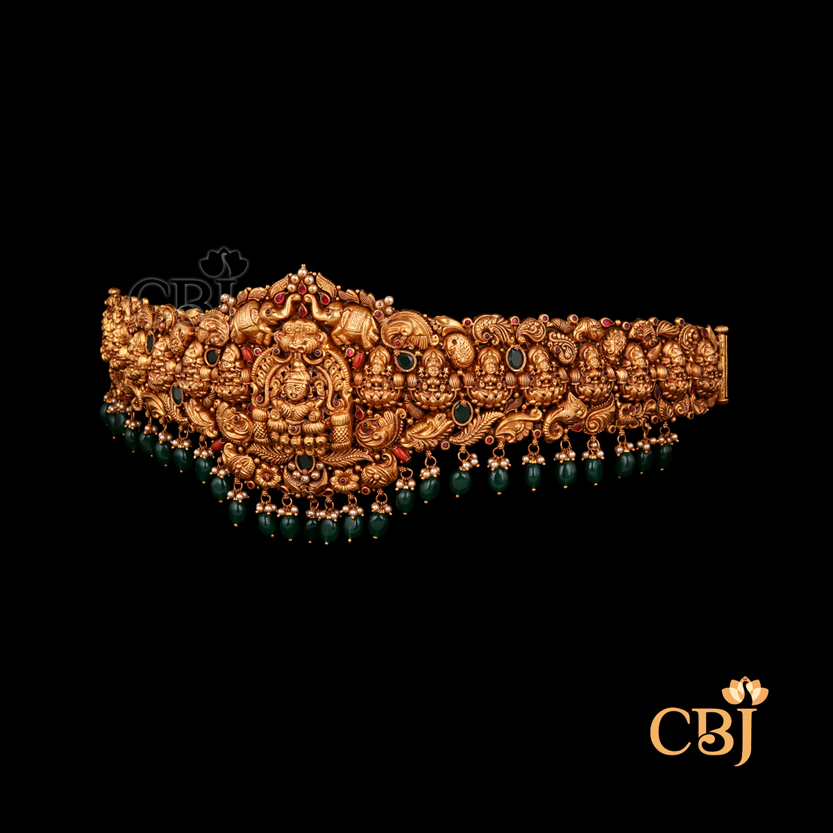 22K gold Nakshi Imperial Vaddanam 1 with masterful temple patterns