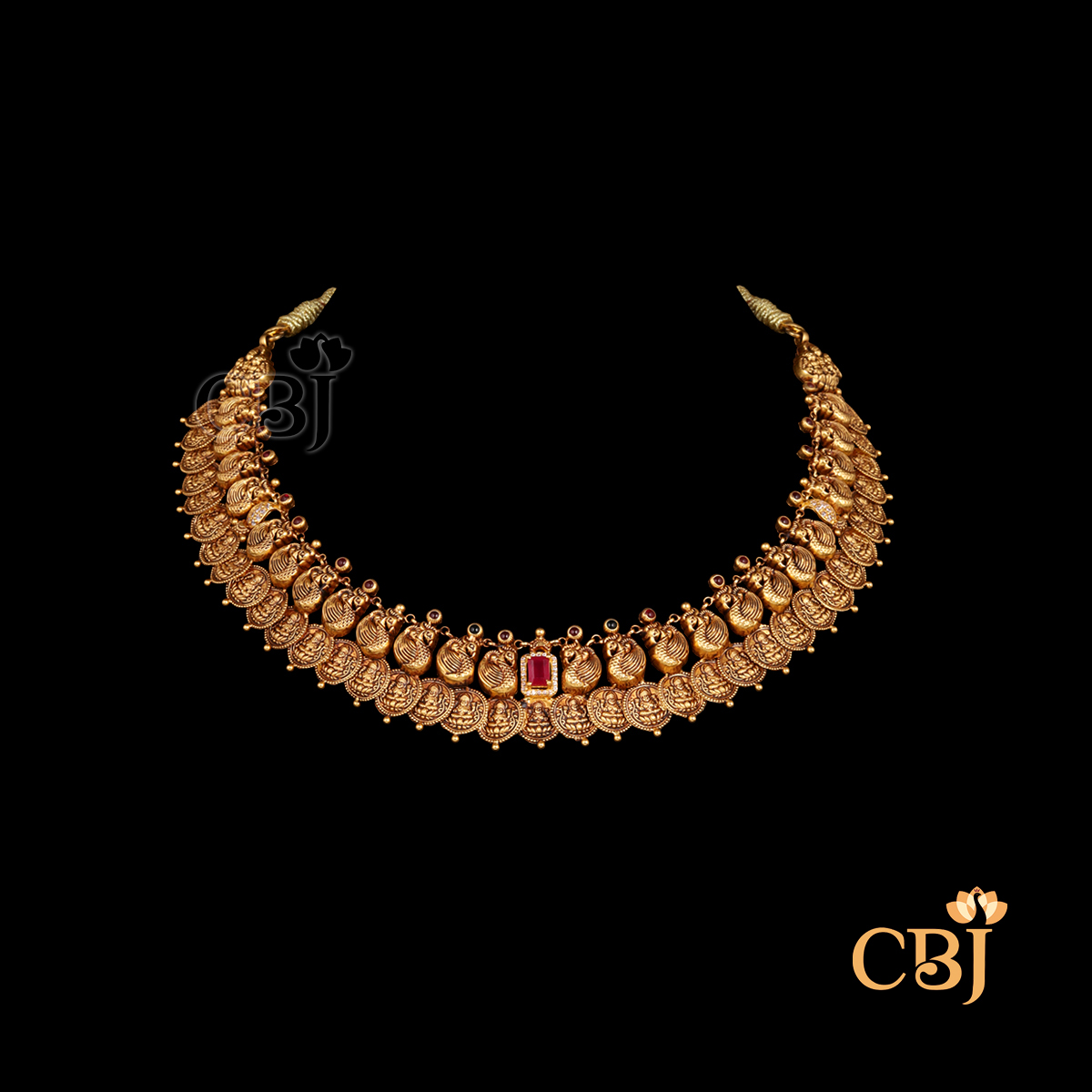 22K gold Nakashi Delicate lightweight necklace with traditional motifs