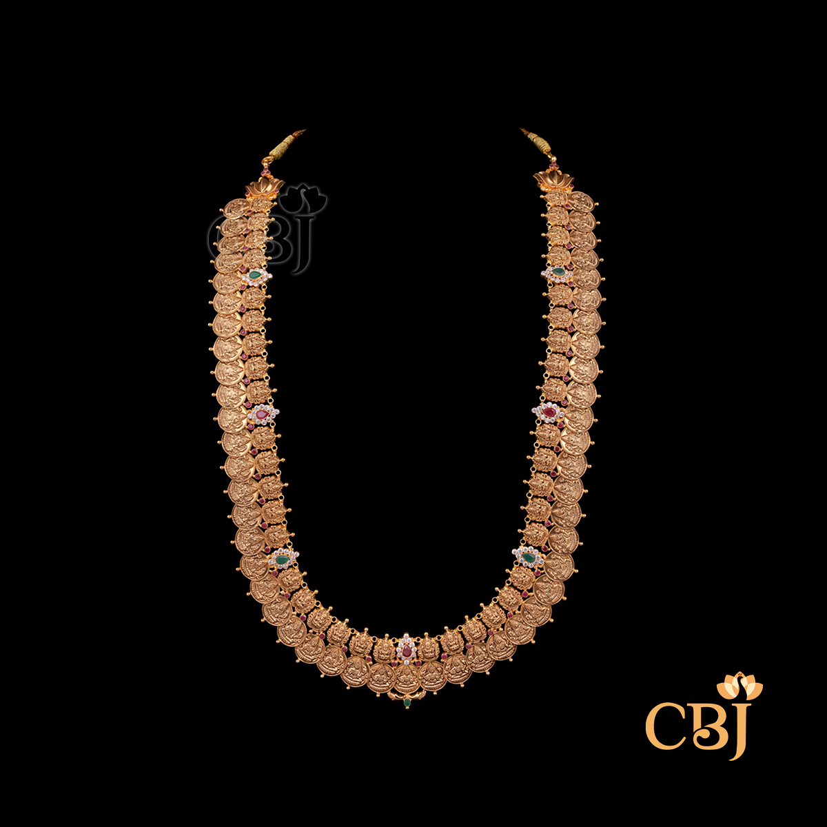 52 grams lightweight Kasumala gold necklace with continuous coin pattern and traditional design.