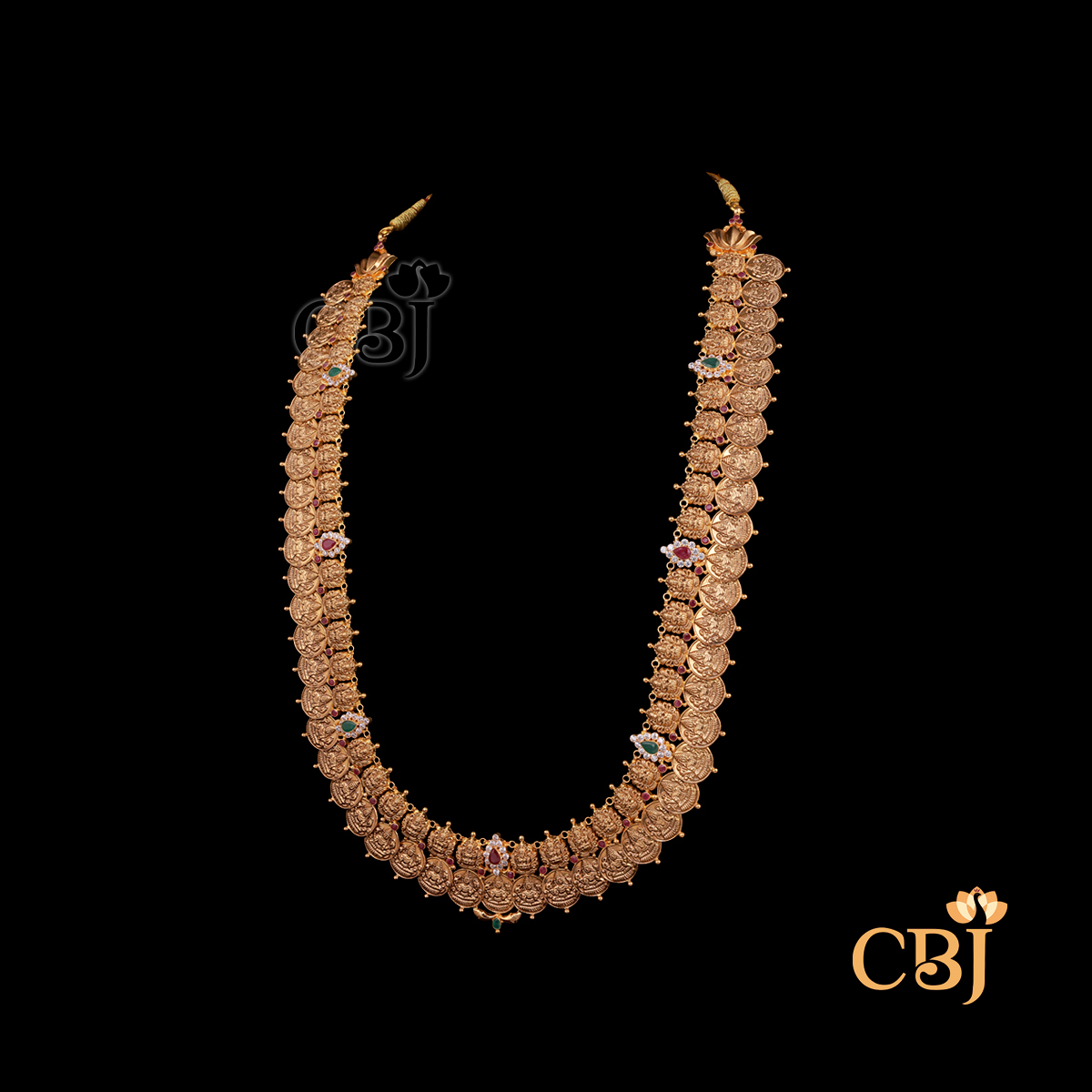 52 grams lightweight Kasumala gold necklace with continuous coin pattern and traditional design.