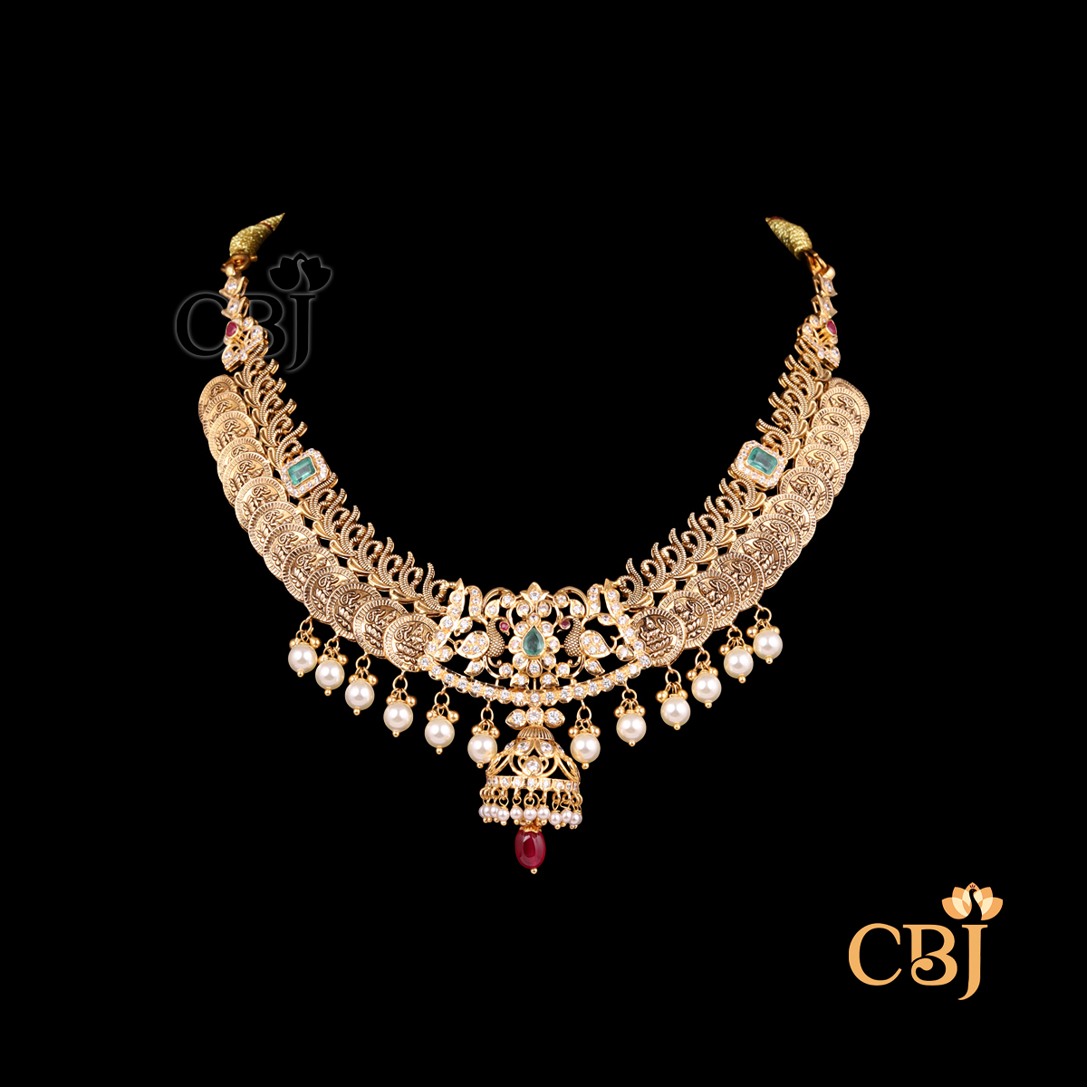 Front view of CBJ's 27 Gram Short Kasumala Necklace Design