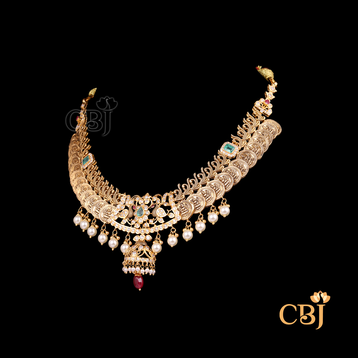 Side view of CBJ's 27 Gram Short Kasumala Necklace Design
