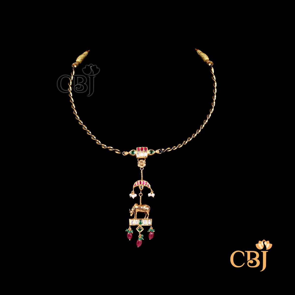 Front view of CBJ's 13.08 Gram Lightweight Kante Necklace Design