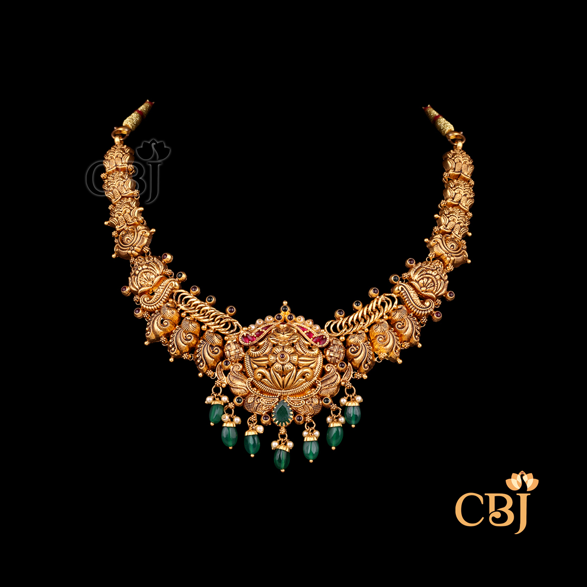 18 grams lightweight Antique gold Necklace Design displayed as a gold necklace with antique texture, detailed patterns, and close neckline fit suitable for traditional wear.