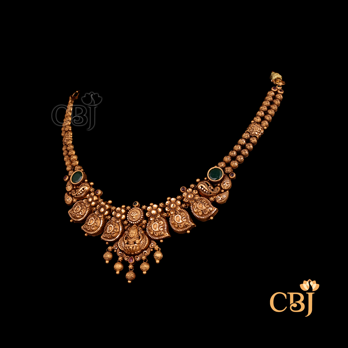 13 grams Antique lightweight short Necklace shown as a small gold necklace with antique texture