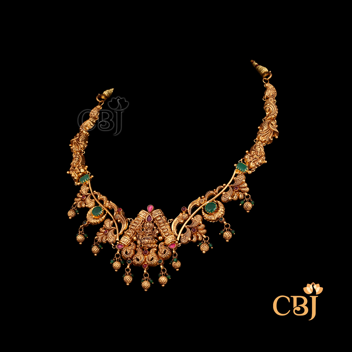 16 grams Antique lightweight short gold Necklace design displayed as a short gold necklace with antique texture