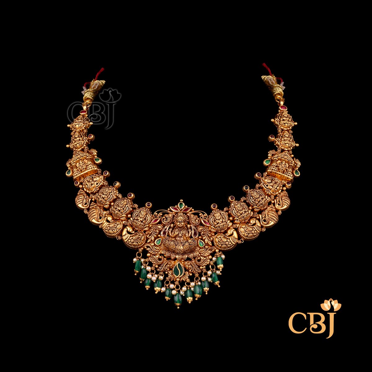 24 grams Antique lightweight gold Necklace Design displayed as a short gold necklace with antique matte texture, intricate detailing, and close neckline fit.